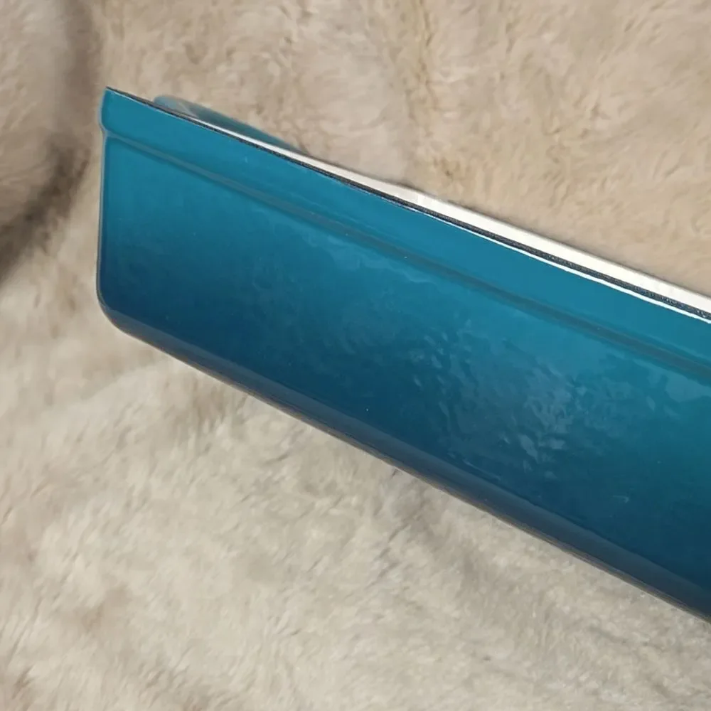 CROCK POT Artisan 13 Inch Enameled Cast Iron Lasagna Pan, Teal Ombre